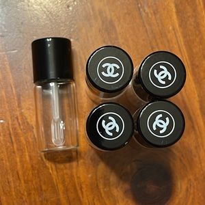 Lot of 5 Chanel Empty Glass Sample Jars